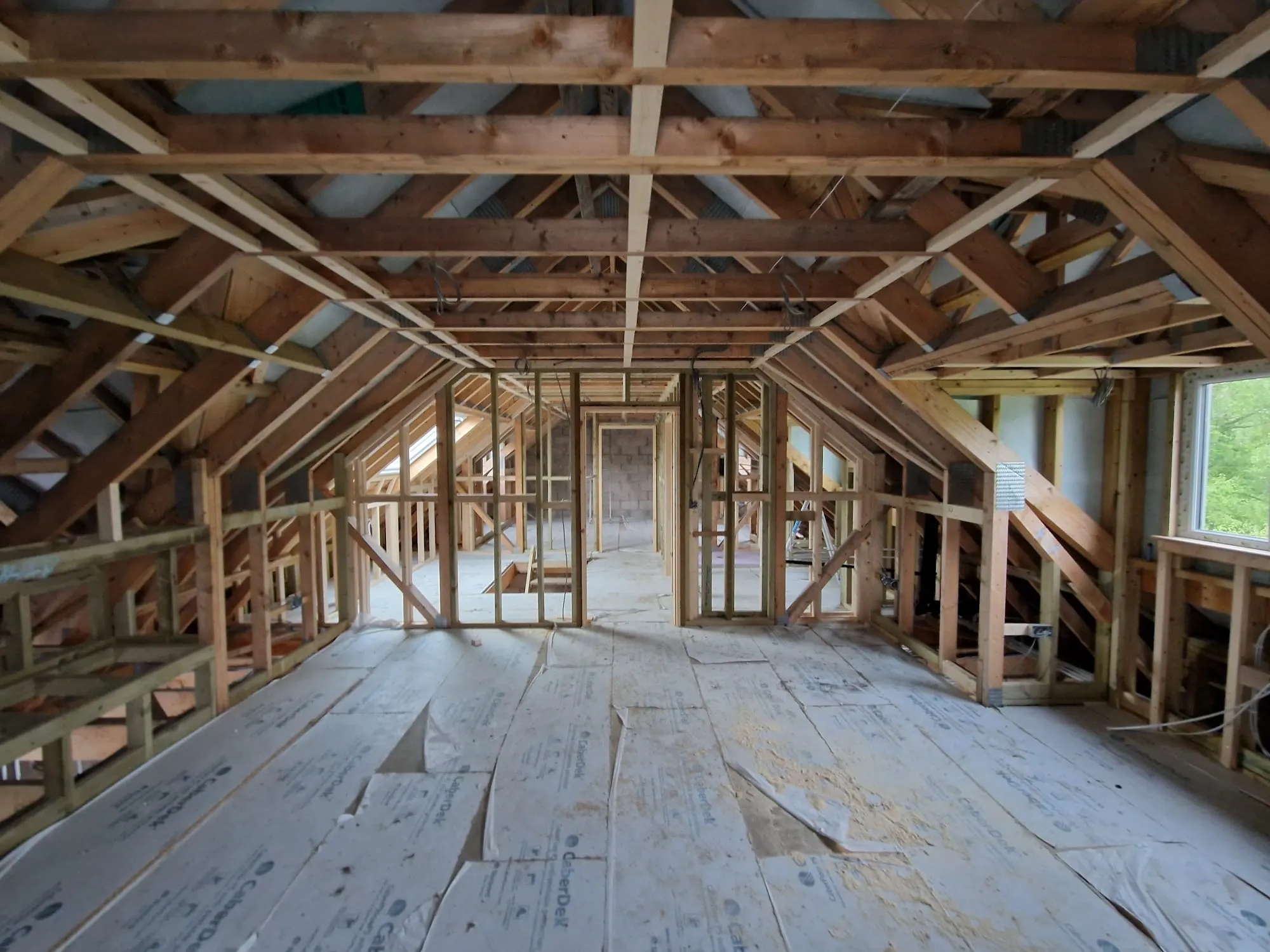 A room with a lot of wood in it.